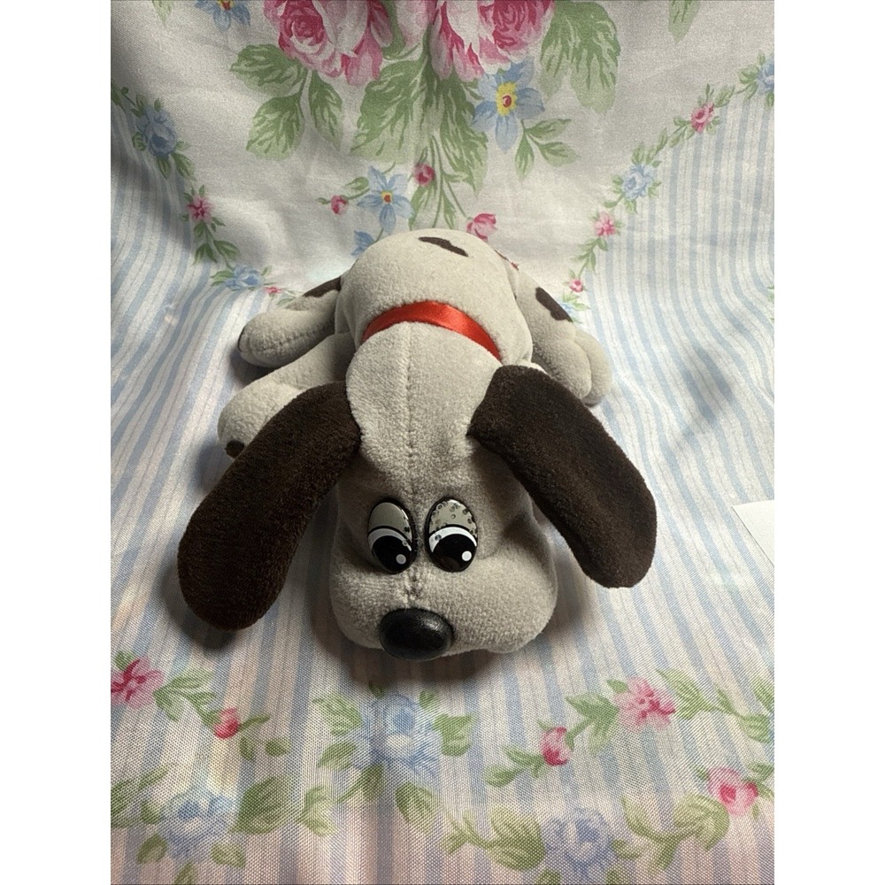 Vintage POUND PUPPIES‎ Gray with Brown Spots Puppy Dog 7" Tonka Plush